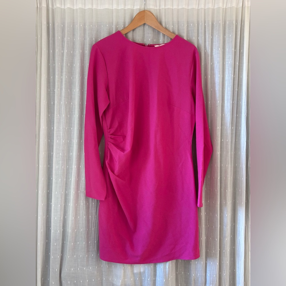 H&M Vibrant Pink Long Sleeve Dress